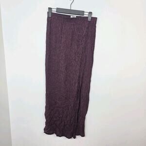 Vintage CTC Purple Black Striped Whimsygoth Straight Faux Wrap Maxi Skirt Size S
